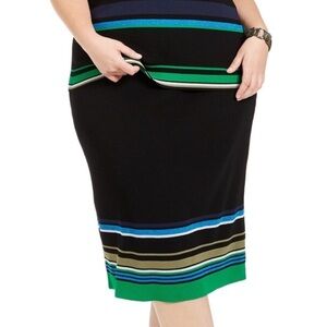 INC Metallic Striped Sweater Skirt